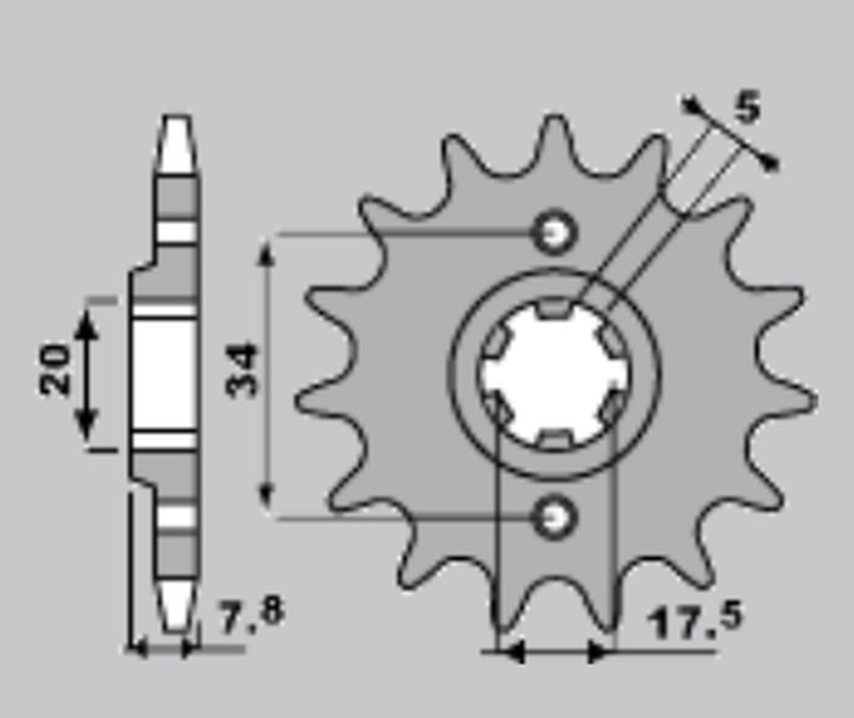 PBR řetězové kolo přední 279 13 18NC (řetěz 520) (MADE IN ITALY)